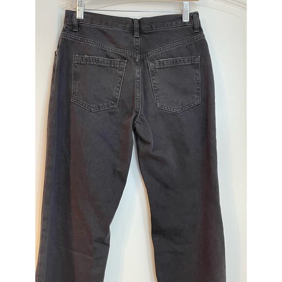 Free People Jeans 26 Maggie Black Mid Rise Grunge Button Fly Festival Whimsygoth - Picture 6 of 11